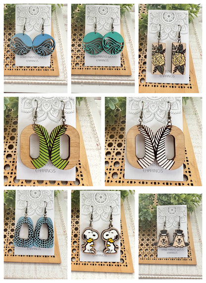 Boho Cute Hand Painted Lightweight Maple Wood 