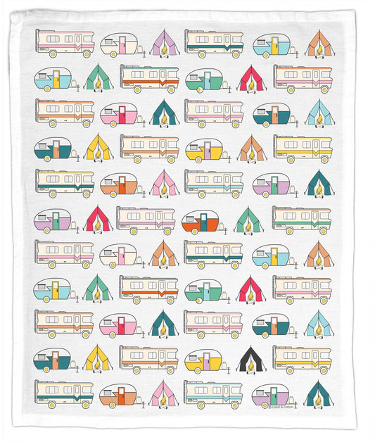 Campers, Organic Cotton Tea Towel - La Vie Est Belle