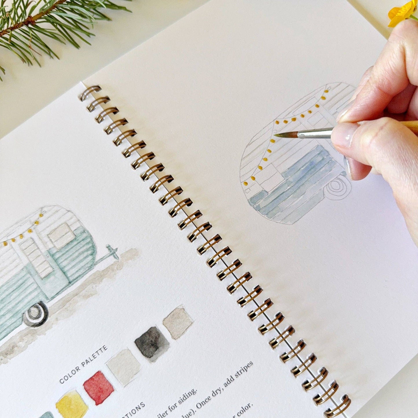 Camping watercolor workbook - La Vie Est Belle