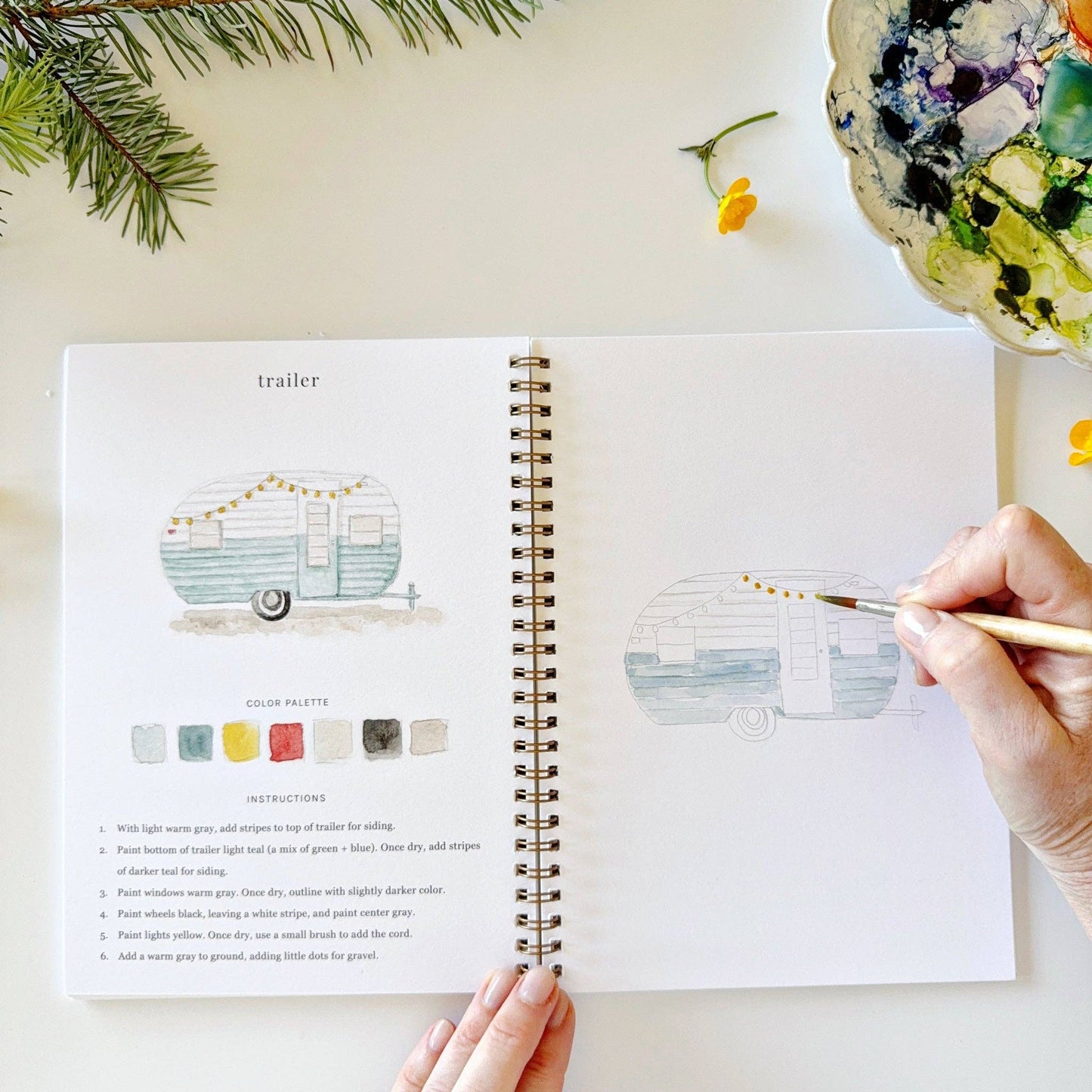 Camping watercolor workbook - La Vie Est Belle