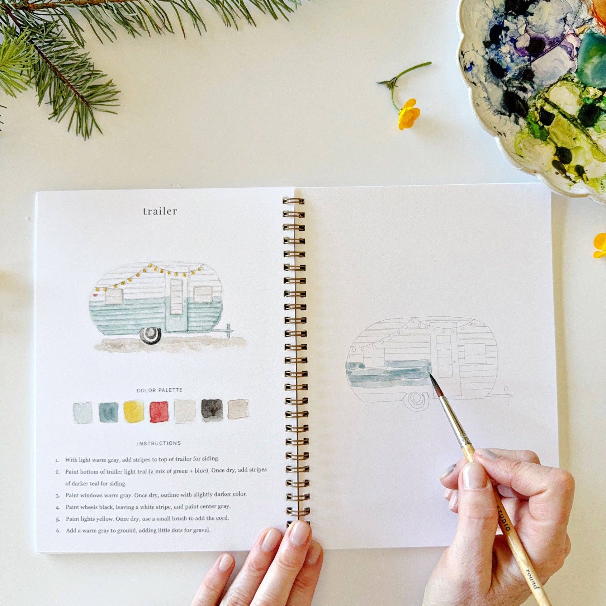 Camping watercolor workbook - La Vie Est Belle