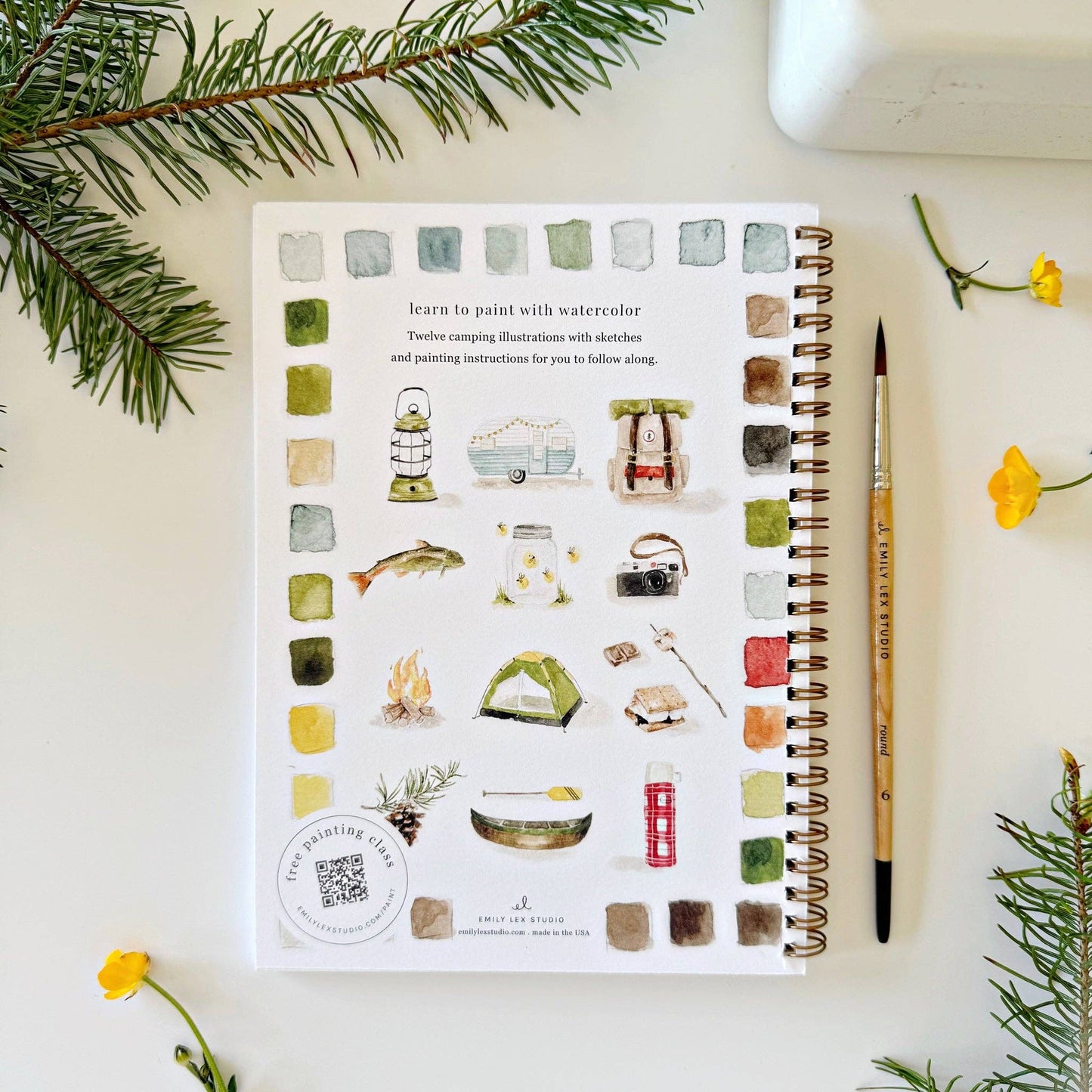 Camping watercolor workbook - La Vie Est Belle