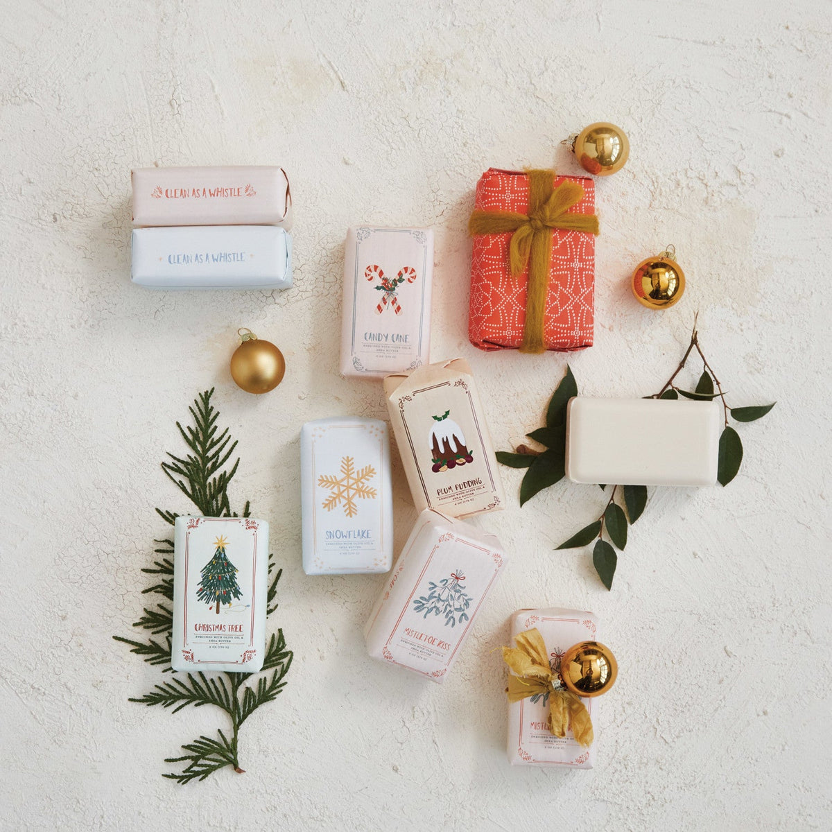 Candy Cane Scented Olive Oil & Shea Butter Milled Bar Soap - La Vie Est Belle