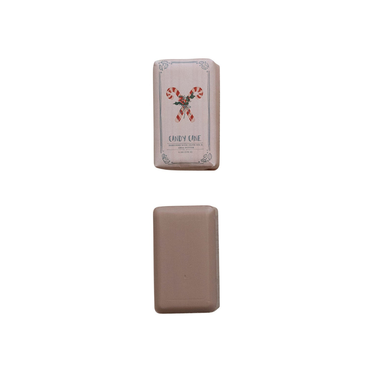 Candy Cane Scented Olive Oil & Shea Butter Milled Bar Soap - La Vie Est Belle