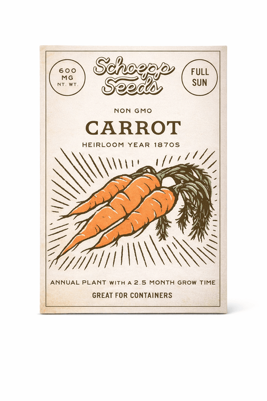 Carrot, Half Long Heirloom Garden Seed Packet - La Vie Est Belle