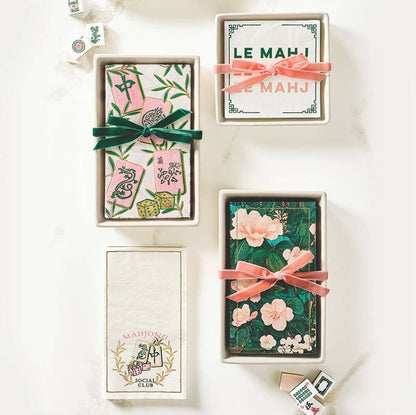 Ceramic Napkin Tray + Napkins - Le Mahj - La Vie Est Belle