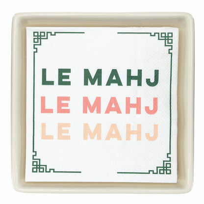 Ceramic Napkin Tray + Napkins - Le Mahj - La Vie Est Belle