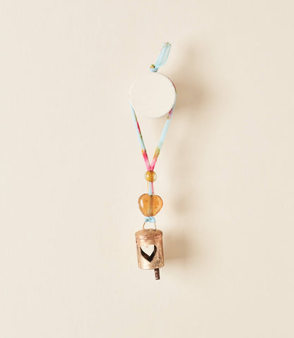 Chakshu Heart Cutout Bell Wind Chime Upcycled Sari - La Vie Est Belle
