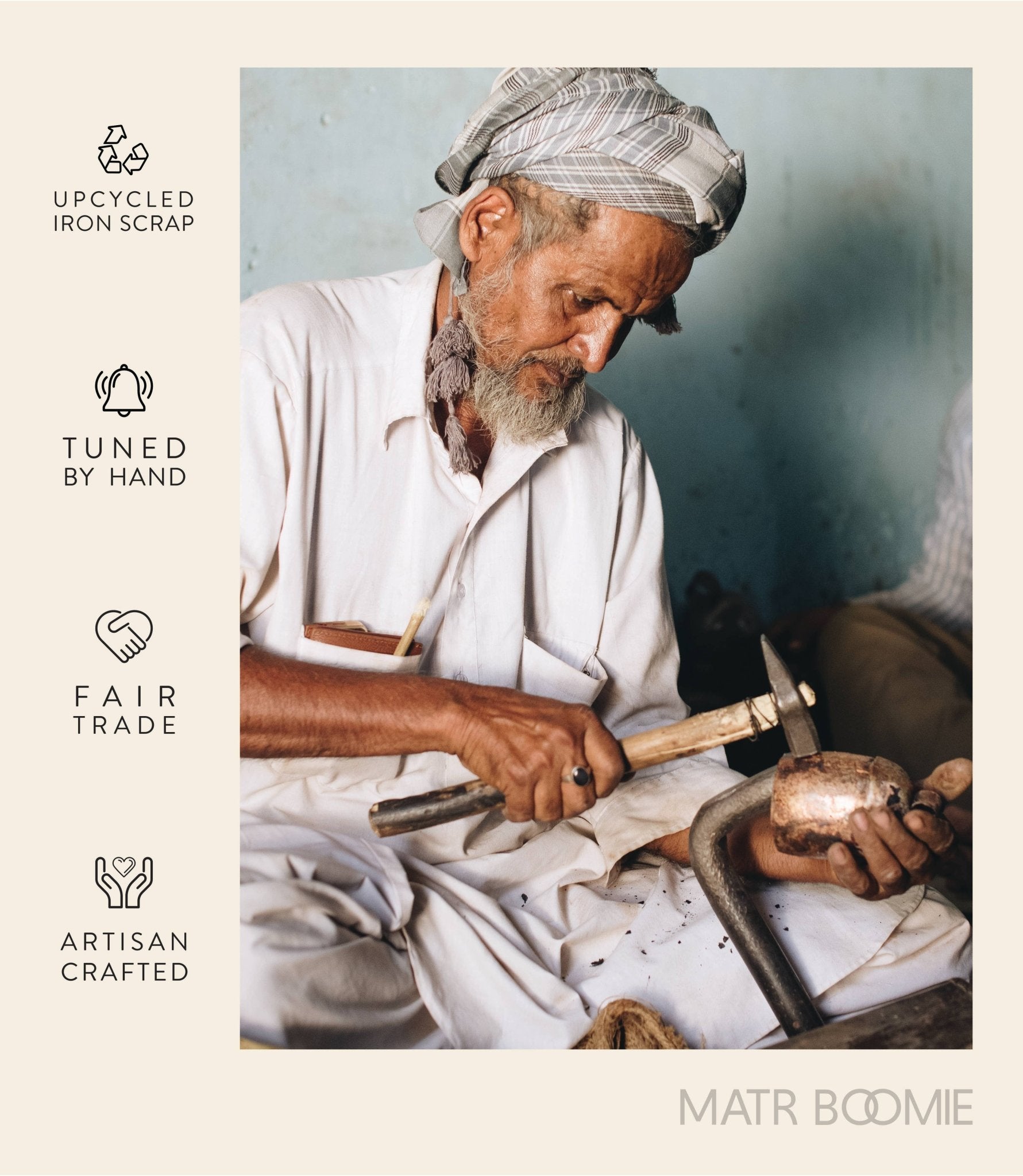 Chakshu Heart Cutout Bell Wind Chime Upcycled Sari - La Vie Est Belle