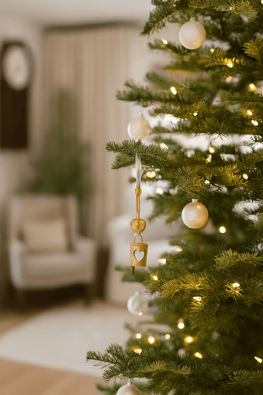 Chakshu Heart Cutout Bell Wind Chime Upcycled Sari - La Vie Est Belle