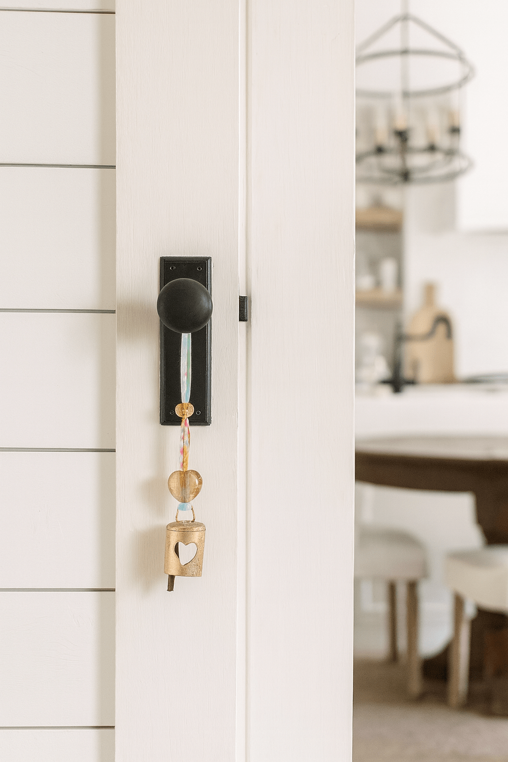 Chakshu Heart Cutout Bell Wind Chime Upcycled Sari - La Vie Est Belle