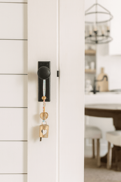 Chakshu Heart Cutout Bell Wind Chime Upcycled Sari - La Vie Est Belle