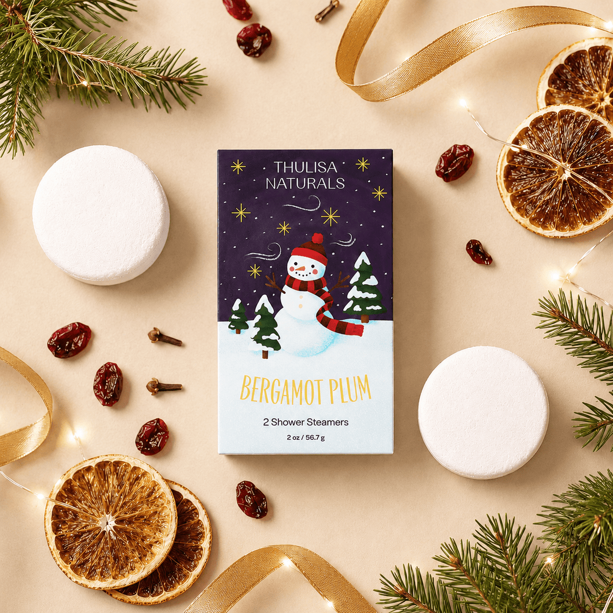 Christmas Bergamot Plum Shower Steamers Gift Set - La Vie Est Belle