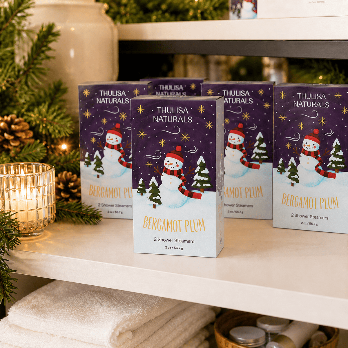 Christmas Bergamot Plum Shower Steamers Gift Set - La Vie Est Belle
