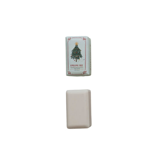 Christmas Tree Scented Olive Oil & Shea Butter Milled Bar Soap - La Vie Est Belle