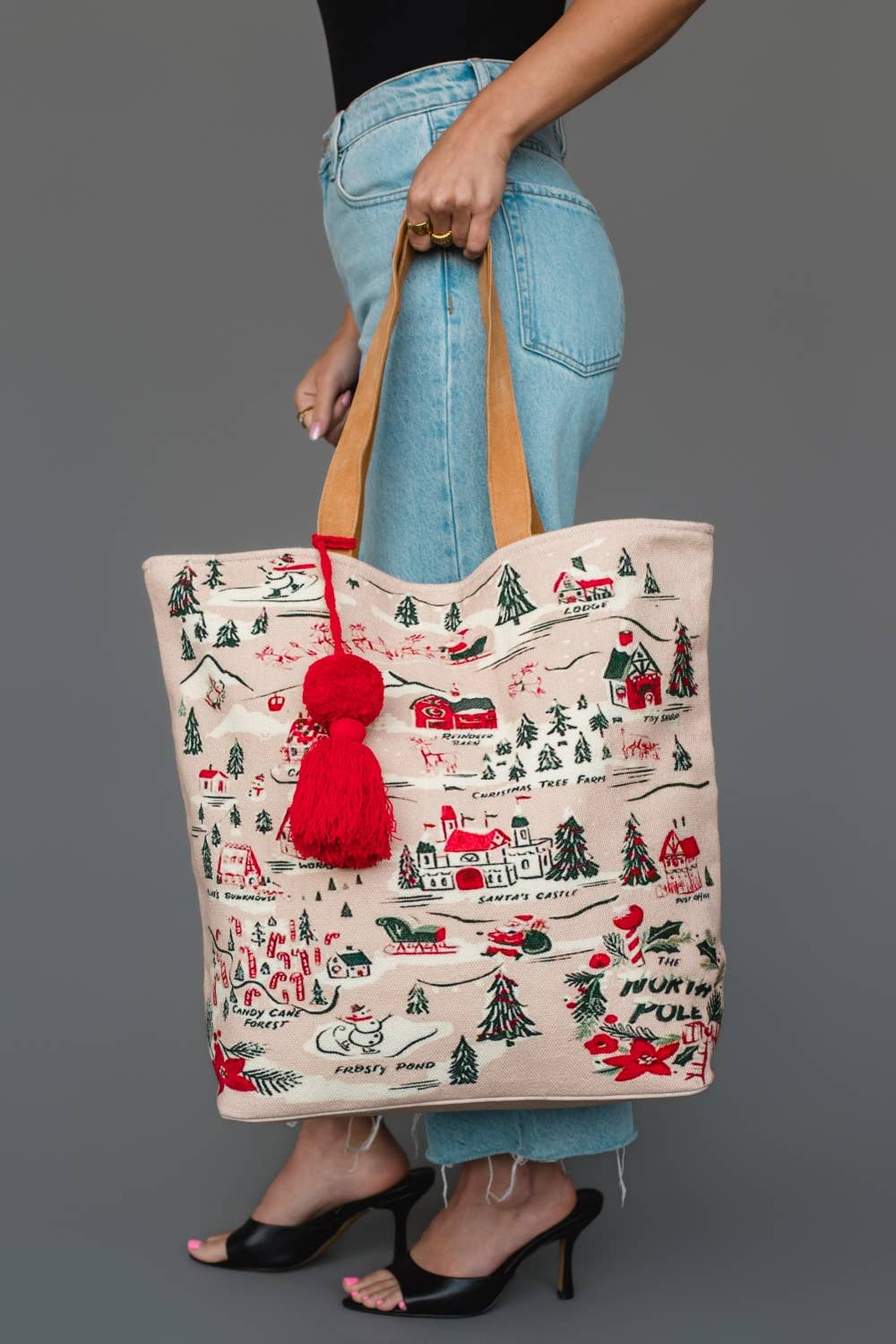 Christmas Village Scene Tote - La Vie Est Belle