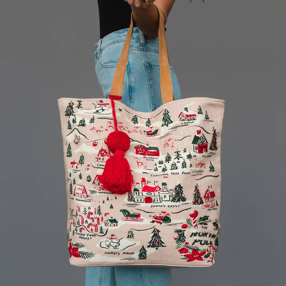 Christmas Village Scene Tote - La Vie Est Belle