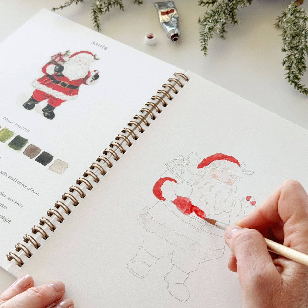 Classic Christmas Watercolor Workbook - La Vie Est Belle