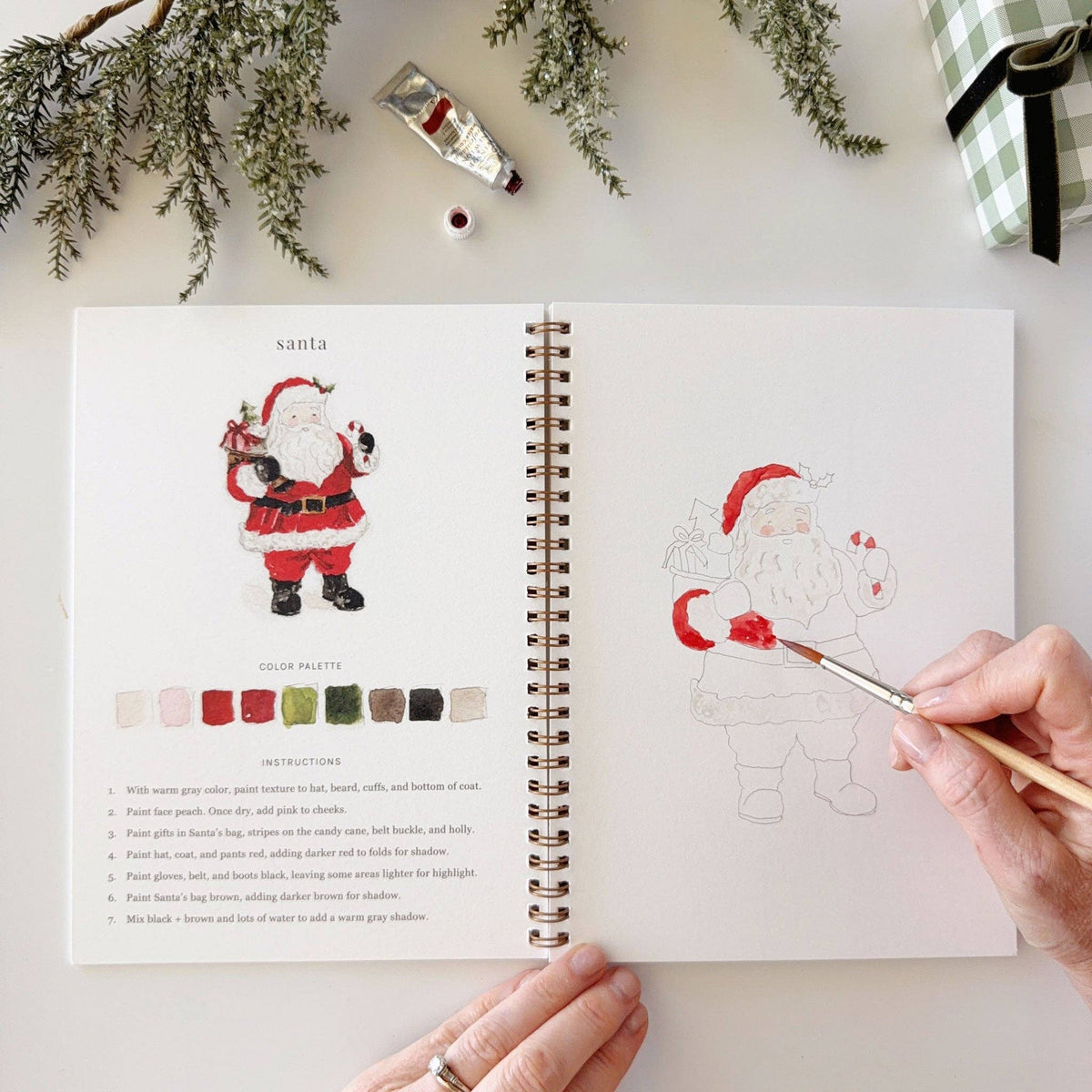 Classic Christmas Watercolor Workbook - La Vie Est Belle