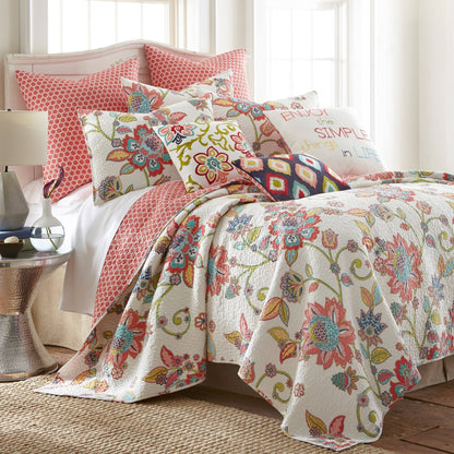Clementine Spring Floral Pillow - La Vie Est Belle