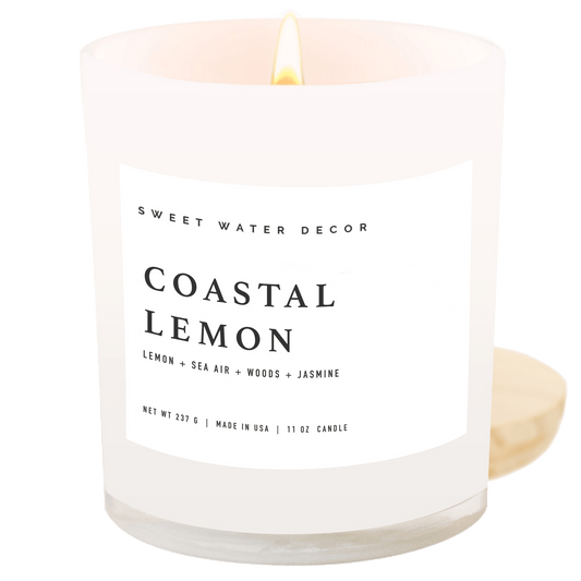 Coastal Lemon 11 oz Soy Candle - La Vie Est Belle