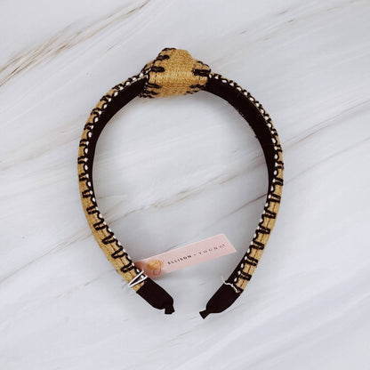 Color Stitched Raffia Headband - La Vie Est Belle
