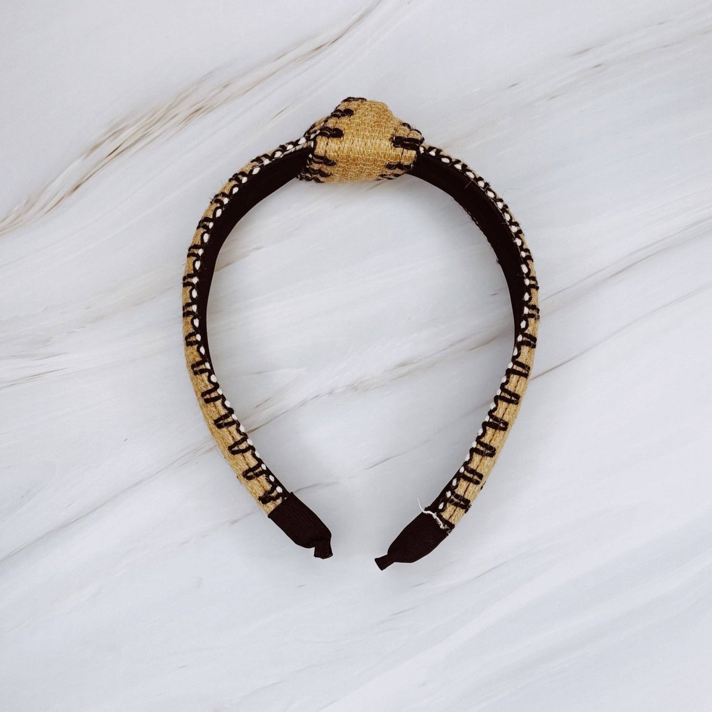 Color Stitched Raffia Headband - La Vie Est Belle