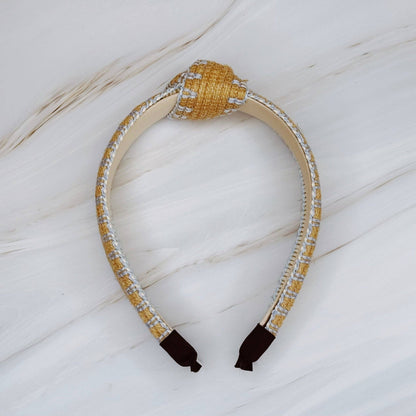 Color Stitched Raffia Headband - La Vie Est Belle