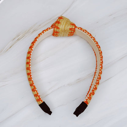 Color Stitched Raffia Headband - La Vie Est Belle