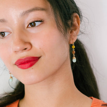 Colorful Beaded Earrings, Beaded Statement Earrings - La Vie Est Belle