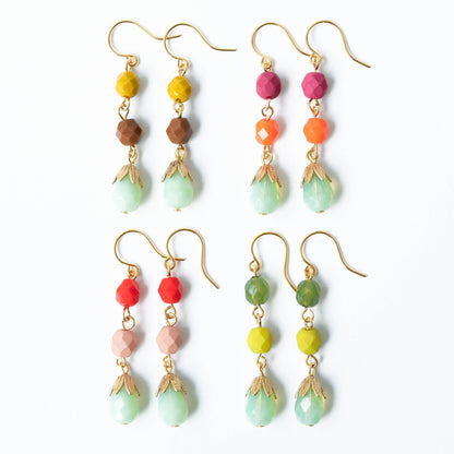 Colorful Beaded Earrings, Beaded Statement Earrings - La Vie Est Belle