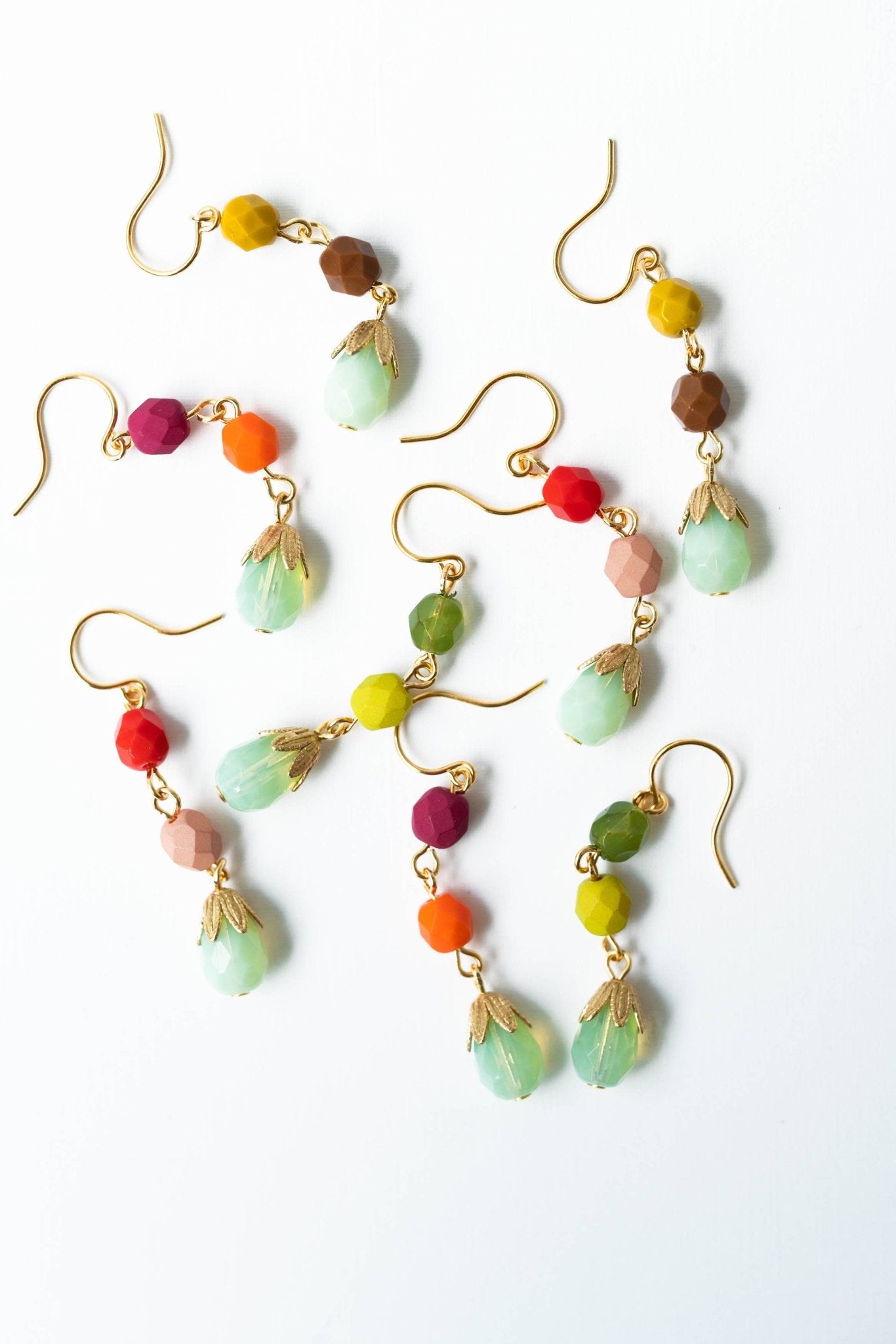 Colorful Beaded Earrings, Beaded Statement Earrings - La Vie Est Belle