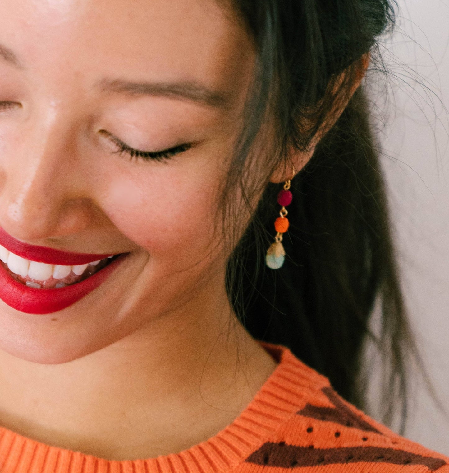 Colorful Beaded Earrings, Beaded Statement Earrings - La Vie Est Belle