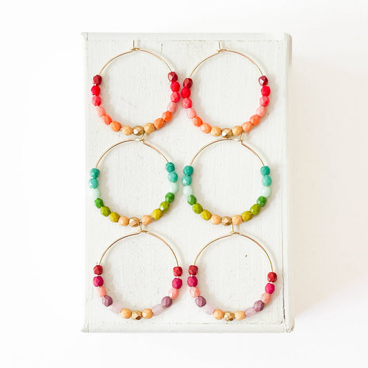 Colorful Gold Filled Ombre Hoops - La Vie Est Belle