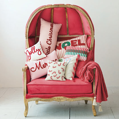 Cotton Crocheted Lumbar Pillow with Pattern - La Vie Est Belle