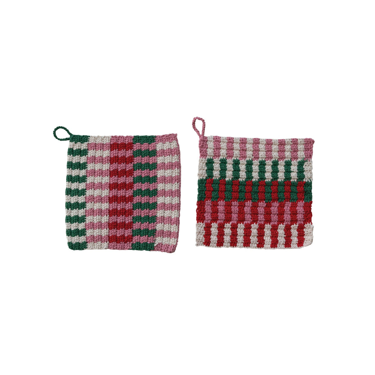 Cotton Crocheted Pot Holder with Pattern, 2 Styles - La Vie Est Belle