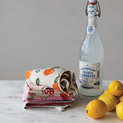 Cotton Knit Dish Cloth with Fruit Pattern, 4 Styles - La Vie Est Belle