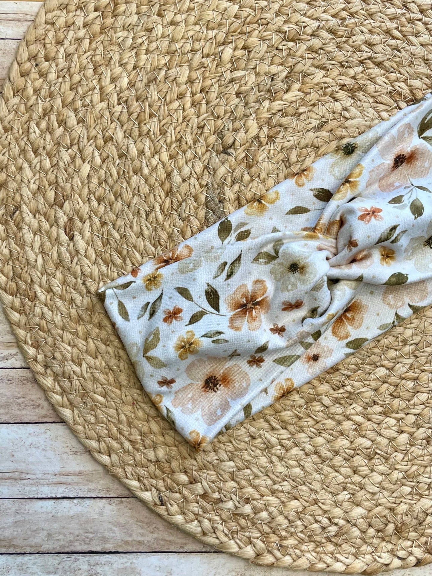 Country Floral Watercolor Knit Twist Headband - La Vie Est Belle