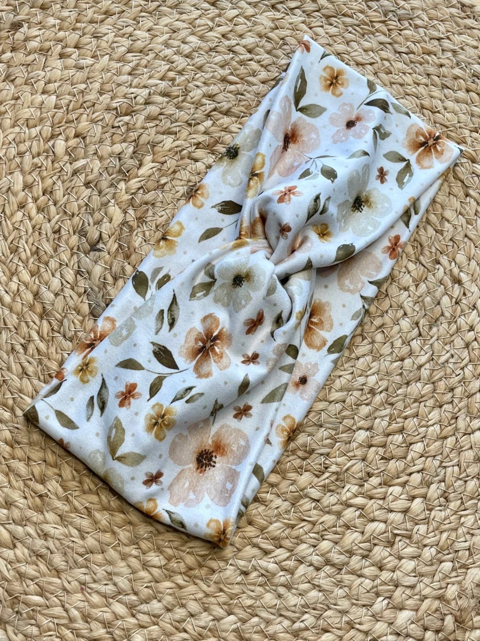 Country Floral Watercolor Knit Twist Headband - La Vie Est Belle