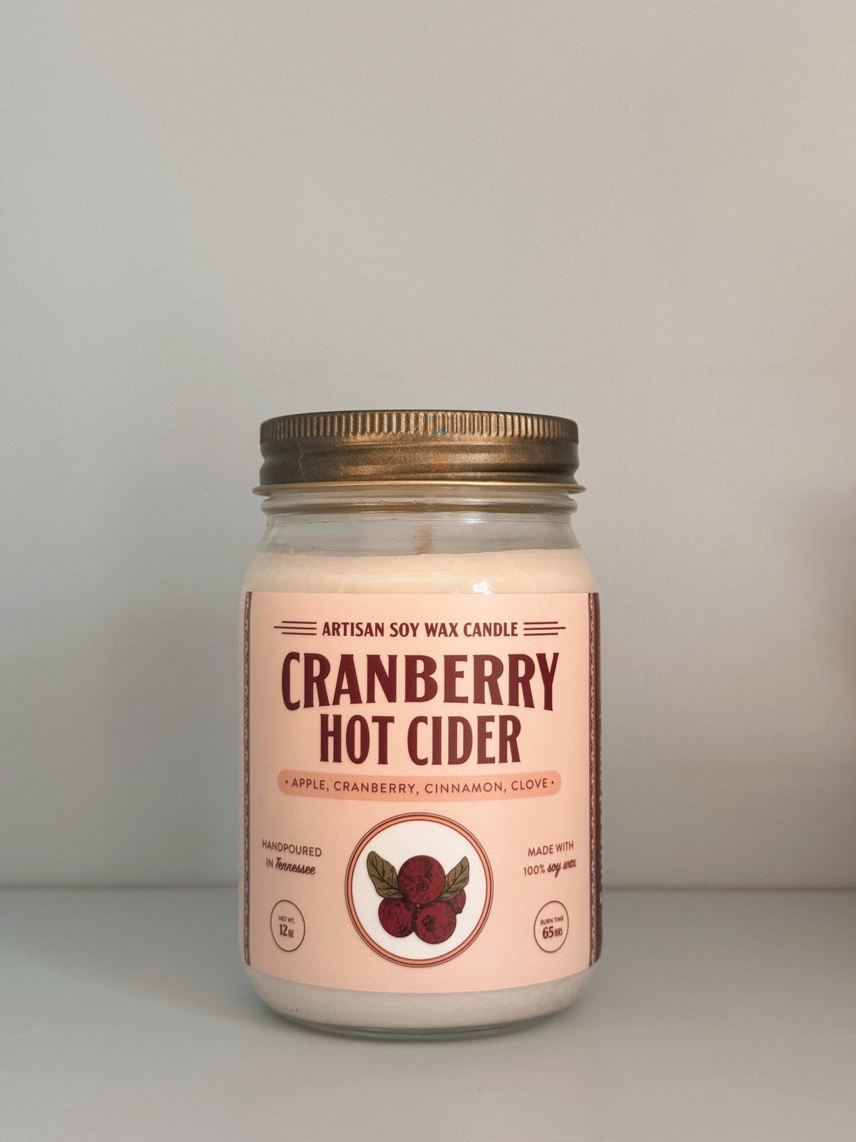 Cranberry Hot Cider Large Candle - La Vie Est Belle