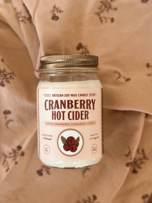 Cranberry Hot Cider Large Candle - La Vie Est Belle