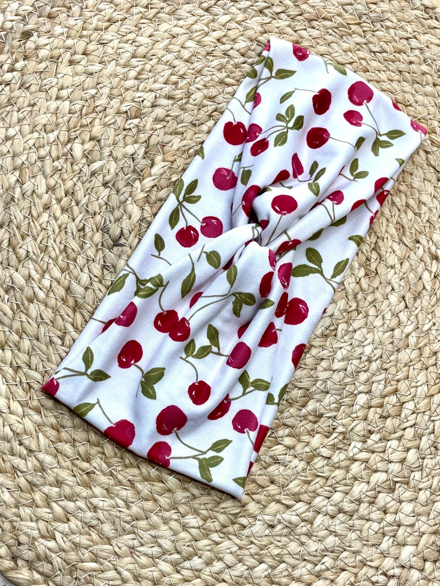 Cherries on Cream Knit Twist Headband