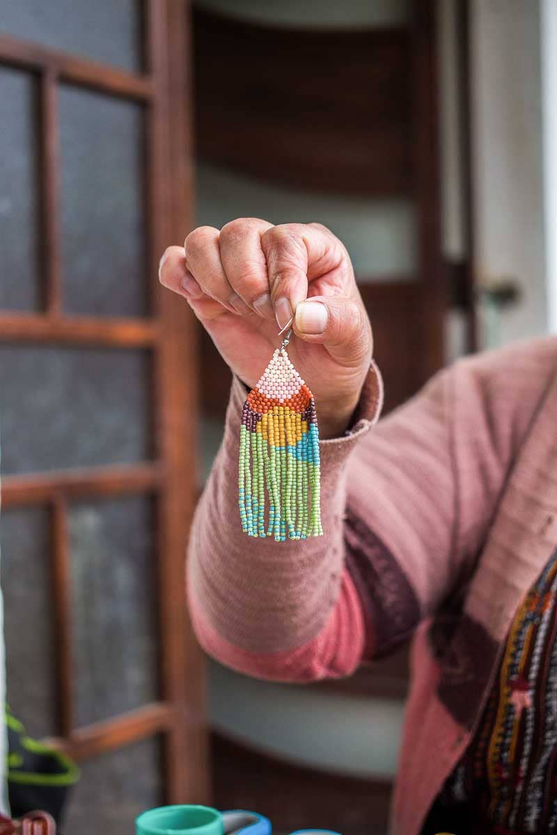 Beaded Fringe Earrings in Madrugada