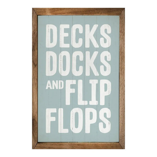 Decks Docks And Flip Flops Blue Wall Art - La Vie Est Belle