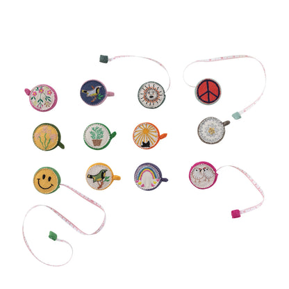 Plastic & Embroidered Wool Felt Tape Measure, 12 Styles