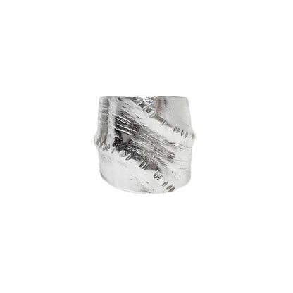 Diagonal Textured Ring - Silver - La Vie Est Belle