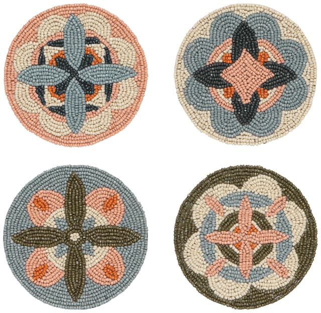 Disco Formation Beaded Coasters Set of 4 - La Vie Est Belle