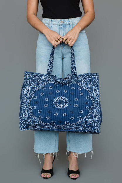 Dk. Blue Bandana Tote - La Vie Est Belle