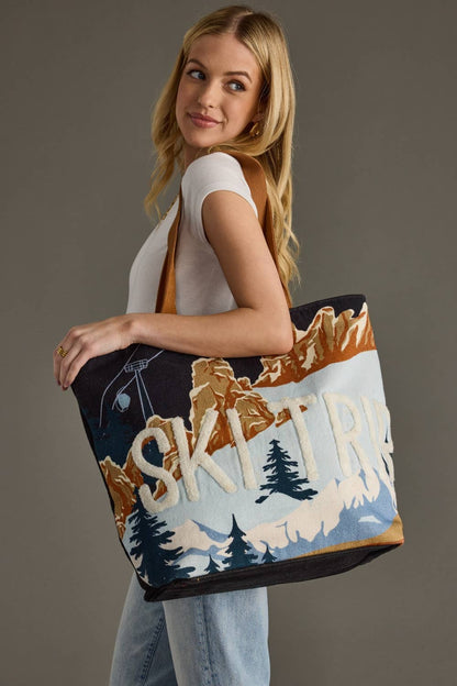 Dk. Blue Ski Trip Scene Tote - La Vie Est Belle