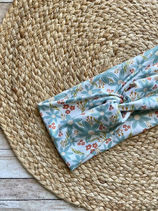 Floral Party Knit Twist Headband
